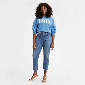 Levi’s Wedgie Straight Fit Button Fly Jeans Size 28 Raw Hem